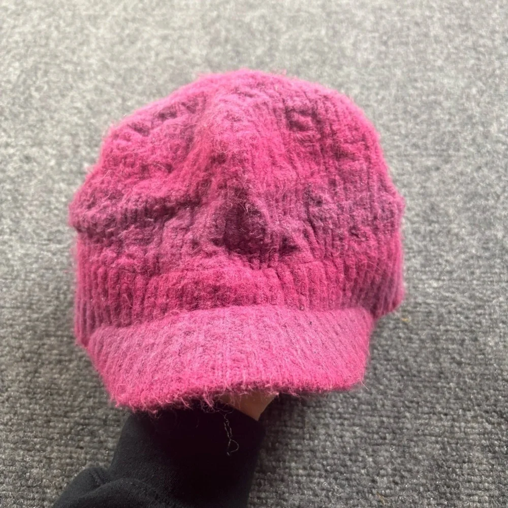 COLUMBIA Girls Pink Knit Brimmed Beanie Winter Hat One Size Fits Most